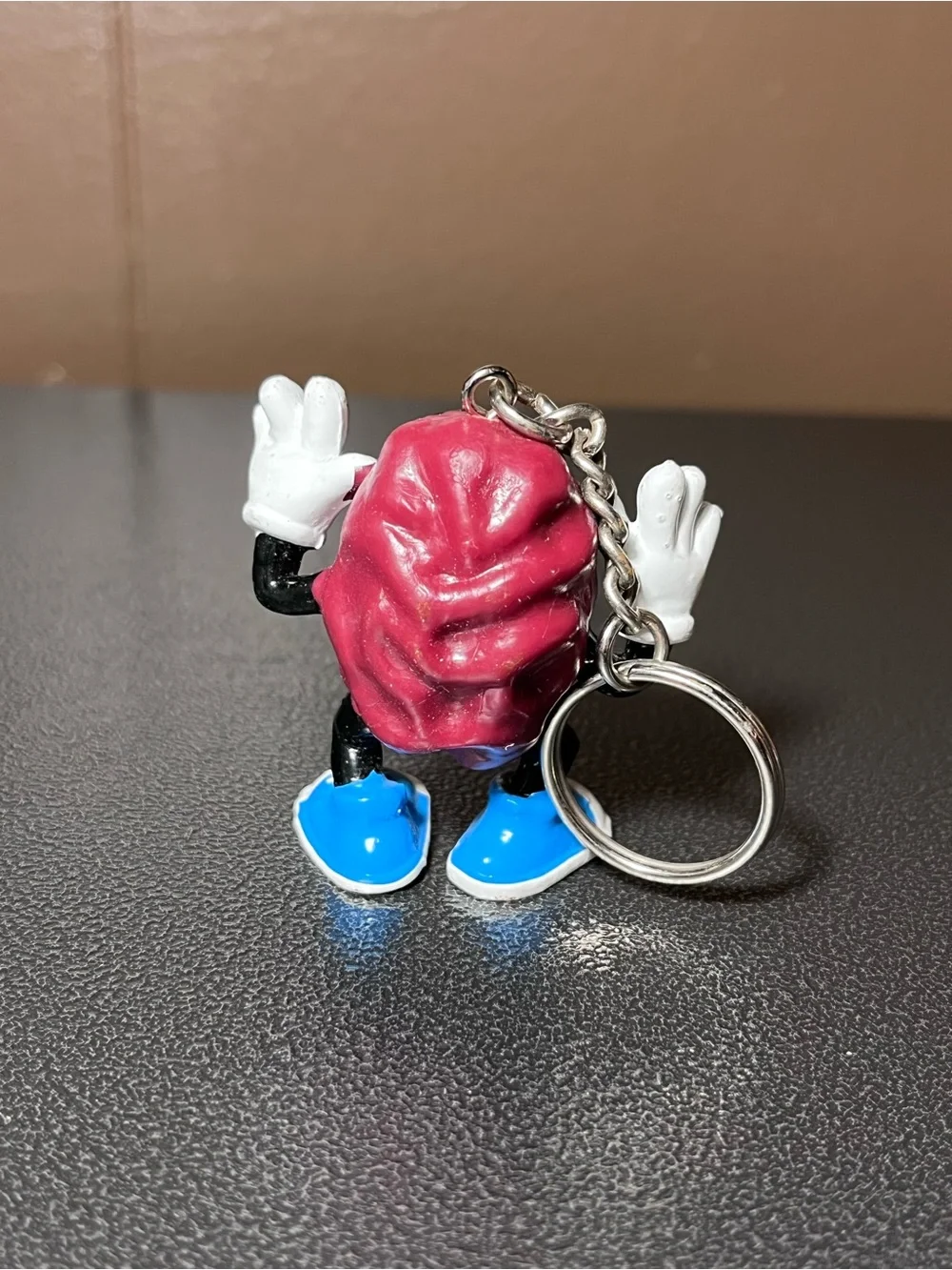 Vintage 1980's California Raisin Keychain Hands In The Air